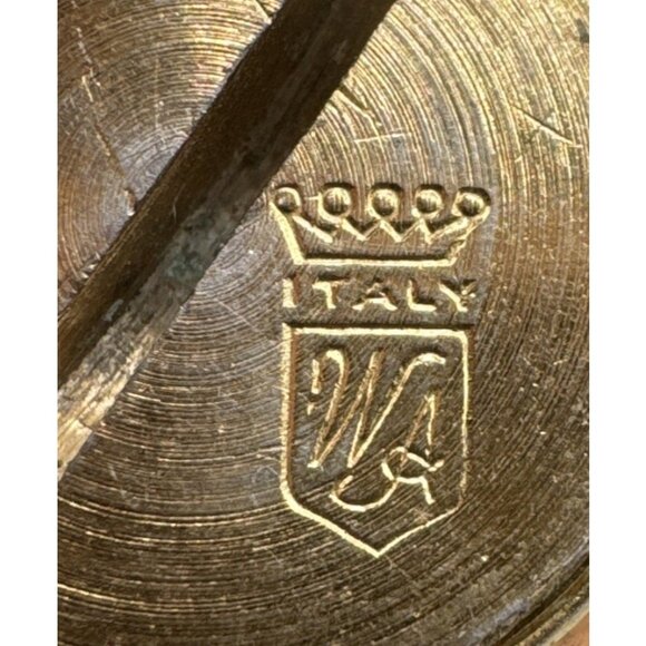 Vintage William Adams Golden Brass Salt and Pepper Shaker Set From Italy - Picture 7 of 7